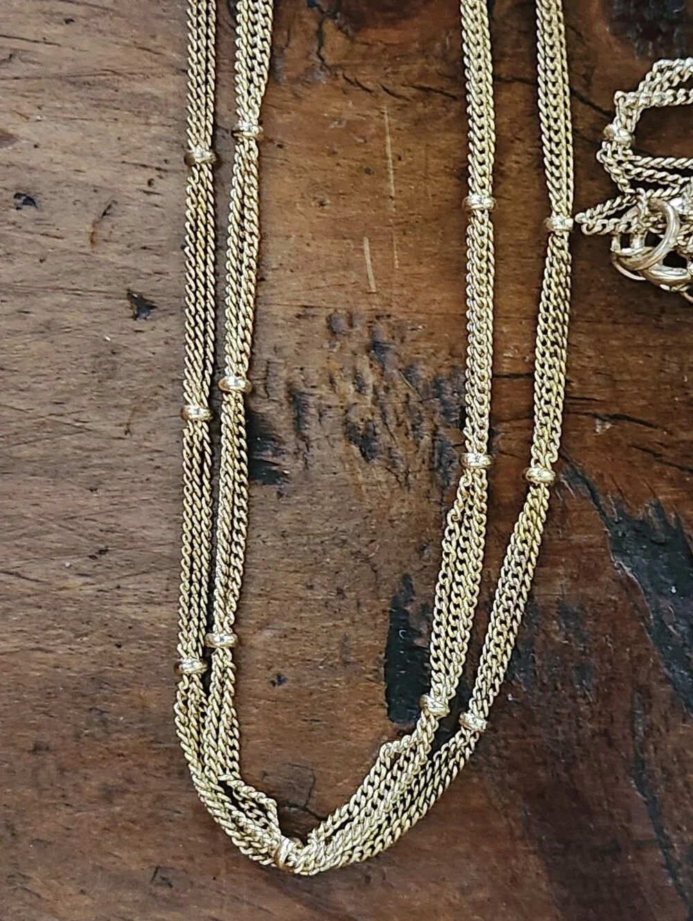 INC International Concepts Gold Tone Circular Crystal Pendant Tassel Necklace